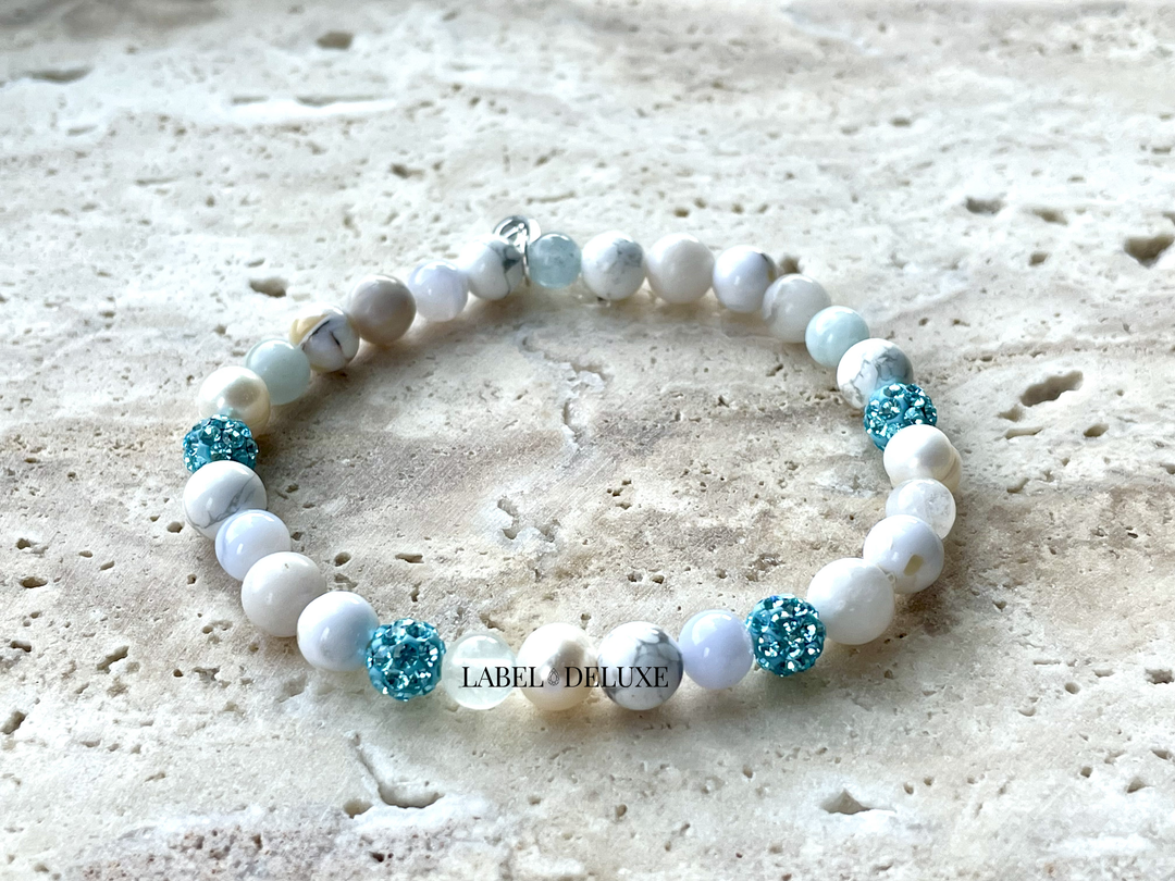 Karma Jewelry armband 80228EL - Dames Armband - Spiral Milae XS - Blauw / Wit - 18 CM