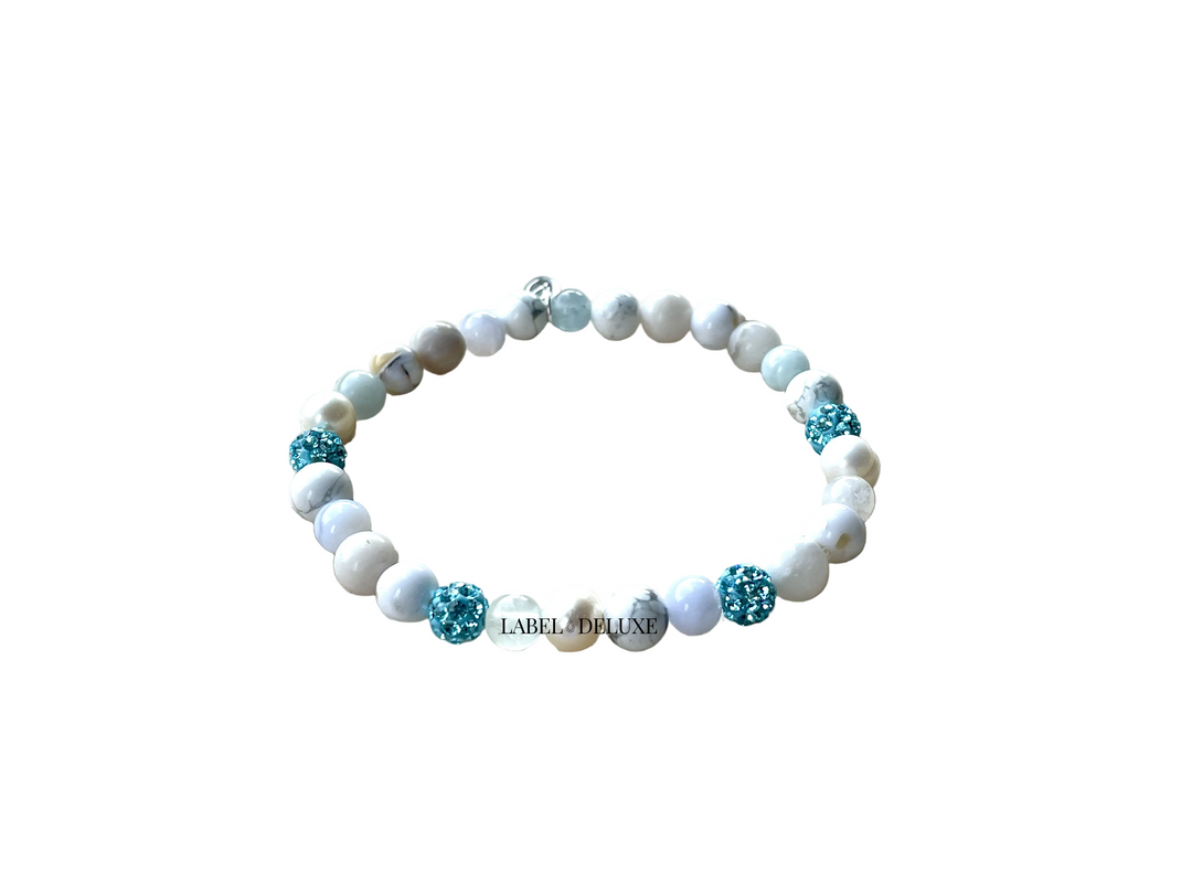 Karma Jewelry armband 80228EL - Dames Armband - Spiral Milae XS - Blauw / Wit - 18 CM