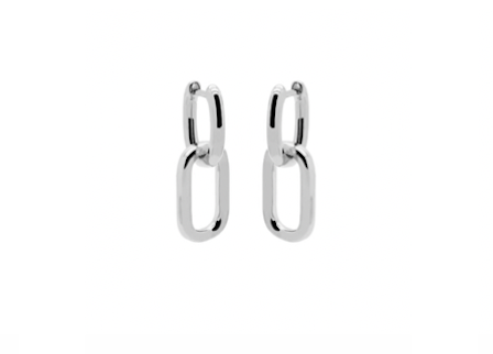 Karma Jewelry earrings H92S - Dames Oorbellen - Hinged Hoops Densely Plain - Zilver - 30 mm