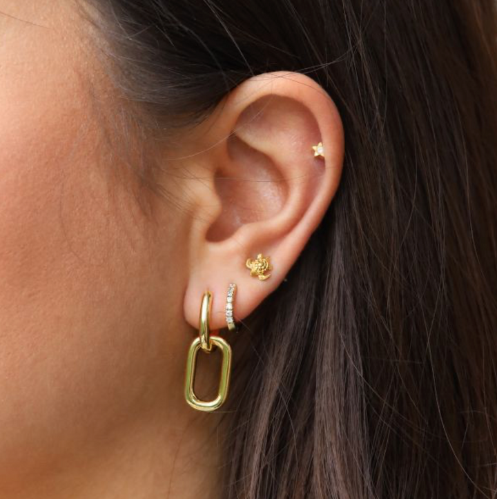 Karma Jewelry earrings H92S - Dames Oorbellen - Hinged Hoops Densely Plain - Zilver - 30 mm