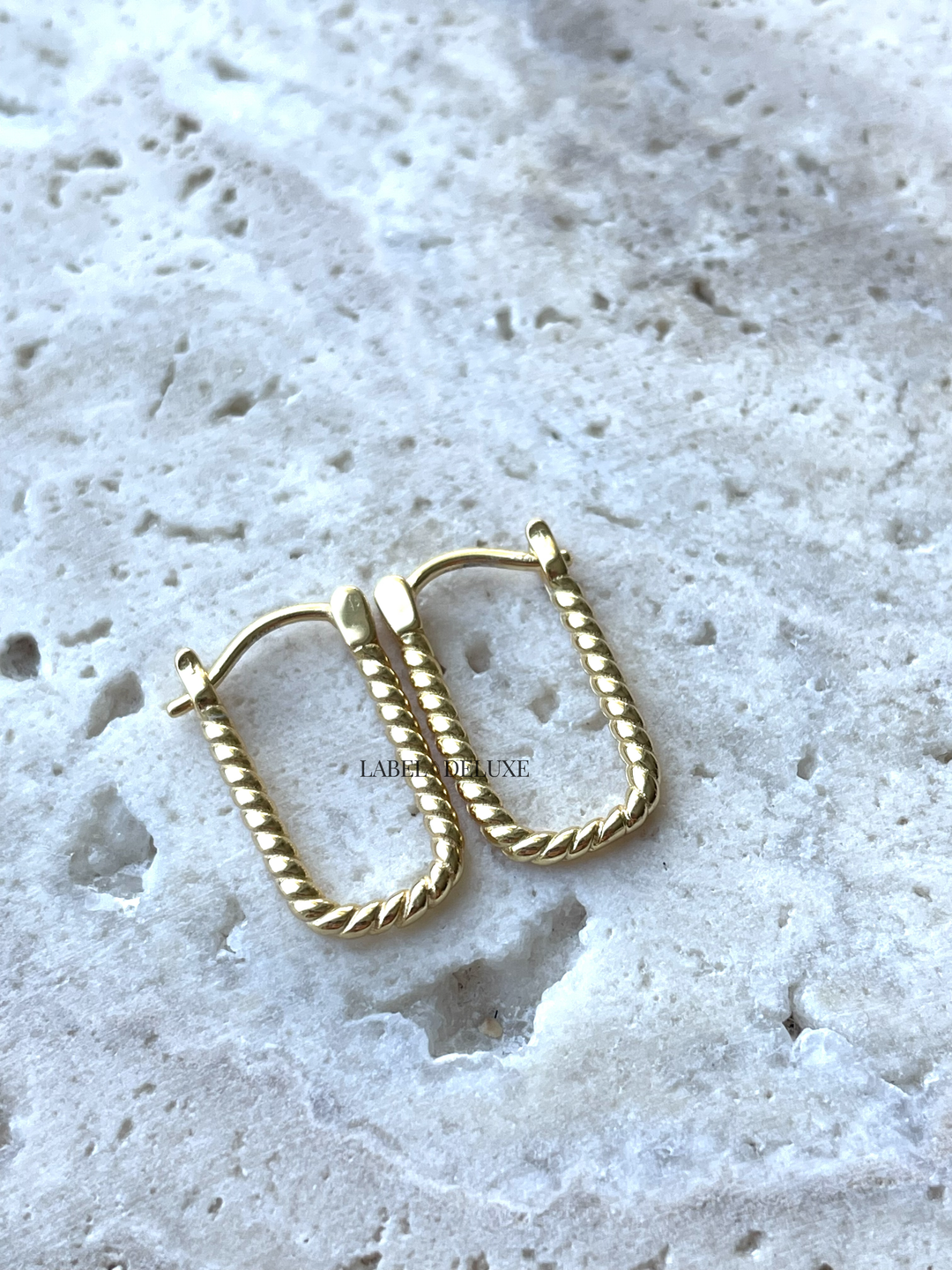 Karma Jewelry oorbellen H128GP - Dames Oorbellen - Hinged Hoops Tidy Twist 12MM - Goud