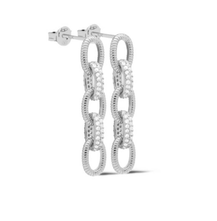 Karma Jewelry earrings X151S - Dames Oorbellen - Symbols XL Maya - Zilver - 35 MM