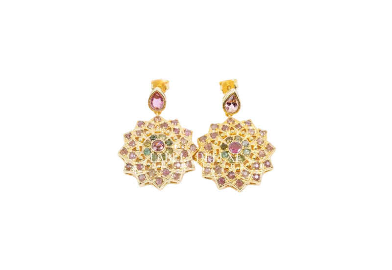 Label Deluxe Collection Oorbellen LDLGOtoermalijnear - Toermalijn Gemstones - 24K Gouden Plating - 5 cm