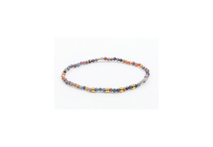 Label Deluxe armband LDLGO30EL18GEM - Bracelet Mixed Gemstones Goud - 18 CM