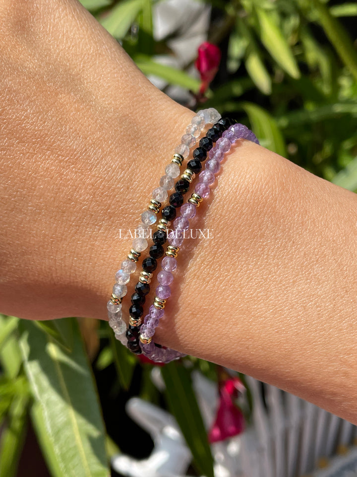 Label Deluxe armband LDLGO30EL18AME - Bracelet Amethist Goud - 18 CM