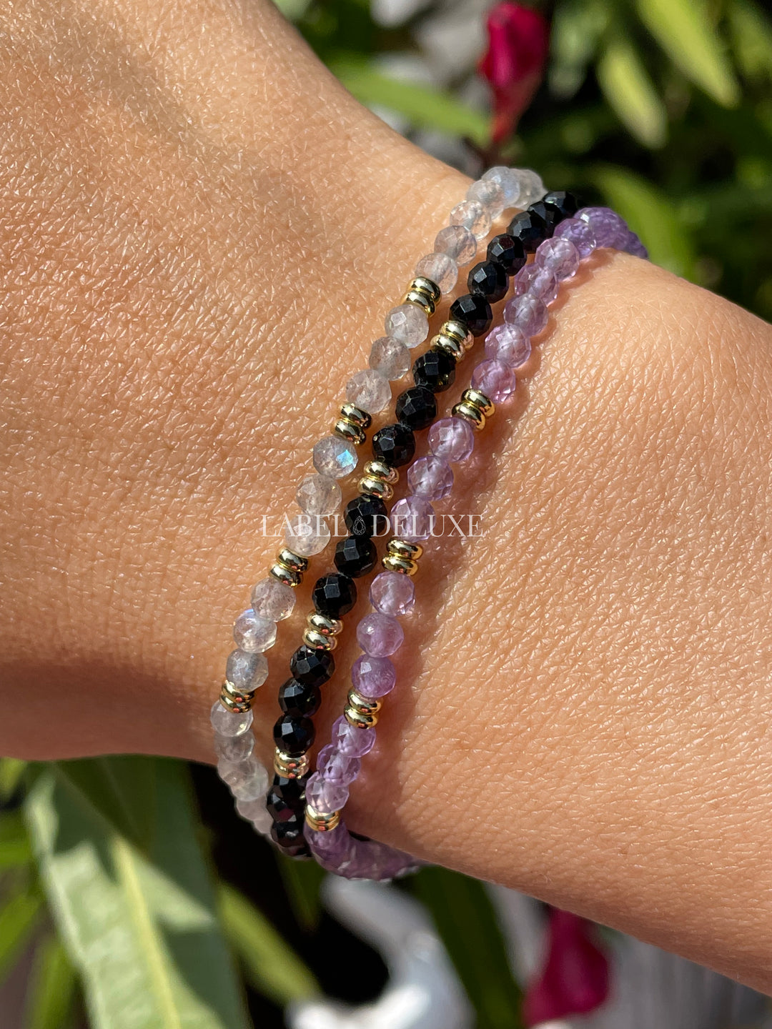 Label Deluxe armband LDLGO30EL18LAB - Bracelet Labradorite Goud - 18 CM