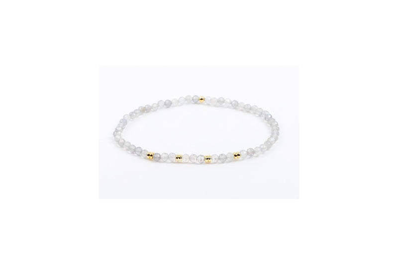 Label Deluxe armband LDLGO30EL18LAB - Bracelet Labradorite Goud - 18 CM
