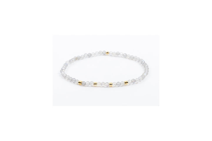 Label Deluxe armband LDLGO30EL18LAB - Bracelet Labradorite Goud - 18 CM