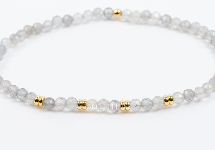 Label Deluxe armband LDLGO30EL18LAB - Bracelet Labradorite Goud - 18 CM