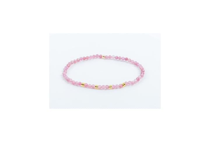 Label Deluxe armband LDLGO30EL18RHO - Bracelet Rhodochrosiet Goud - 18 CM