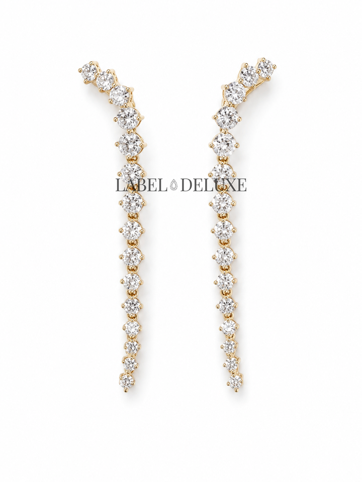 Label Deluxe Earrings FP2078 - Dames Oorbellen - Zirconia - Brass 18K Gouden Plating - 5,5 CM
