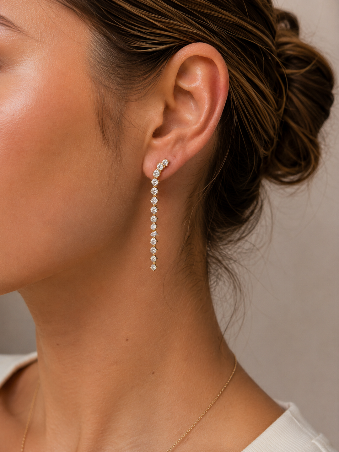 Label Deluxe Earrings FP2078 - Dames Oorbellen - Zirconia - Brass 18K Gouden Plating - 5,5 CM