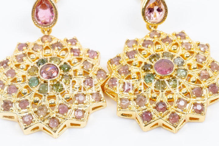 Label Deluxe Collection Oorbellen LDLGOtoermalijnear - Toermalijn Gemstones - 24K Gouden Plating - 5 cm