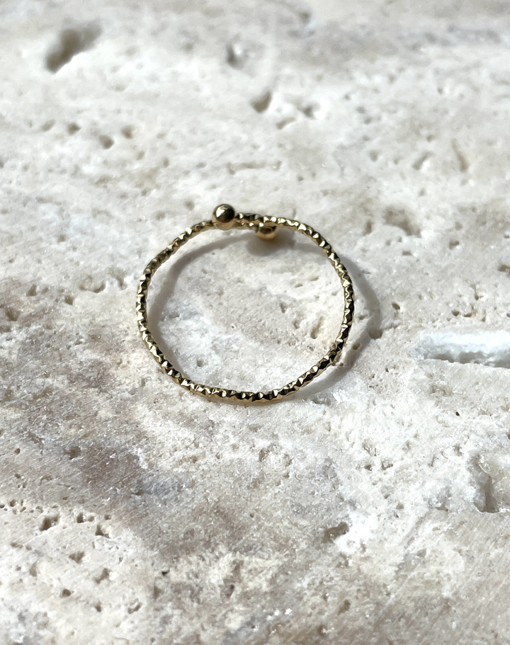 Label Deluxe Bijoux ring RW02G - Dames Ring - Ribbel Wave - Goud - Verstelbaar