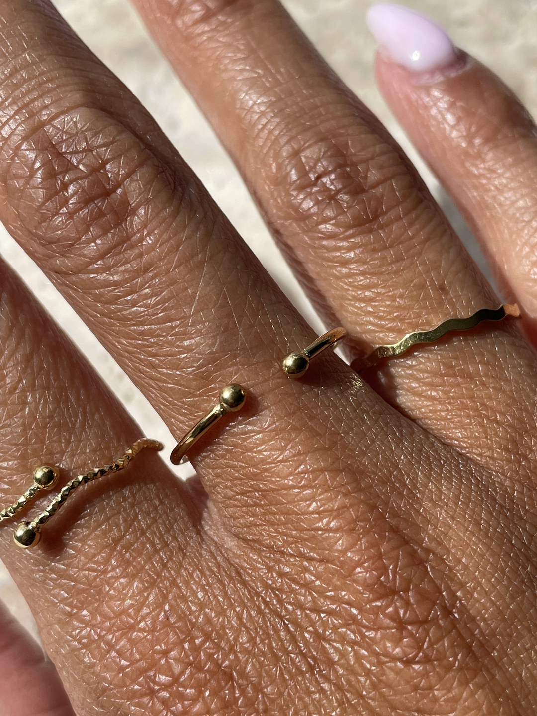 Label Deluxe Bijoux ring RW02G - Dames Ring - Ribbel Wave - Goud - Verstelbaar