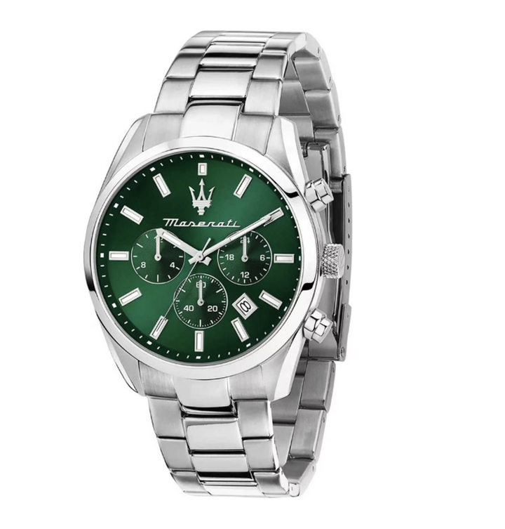 Maserati watch R8853151011 - Attrazione - Herenhorloge - 43 MM - Zilver / Groen
