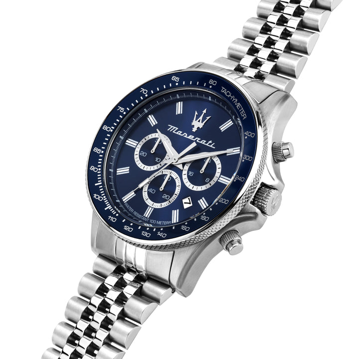 Maserati Sfida watch R8873640025 - Chronograaf Herenhorloge - 44mm - Zilver/Blauw