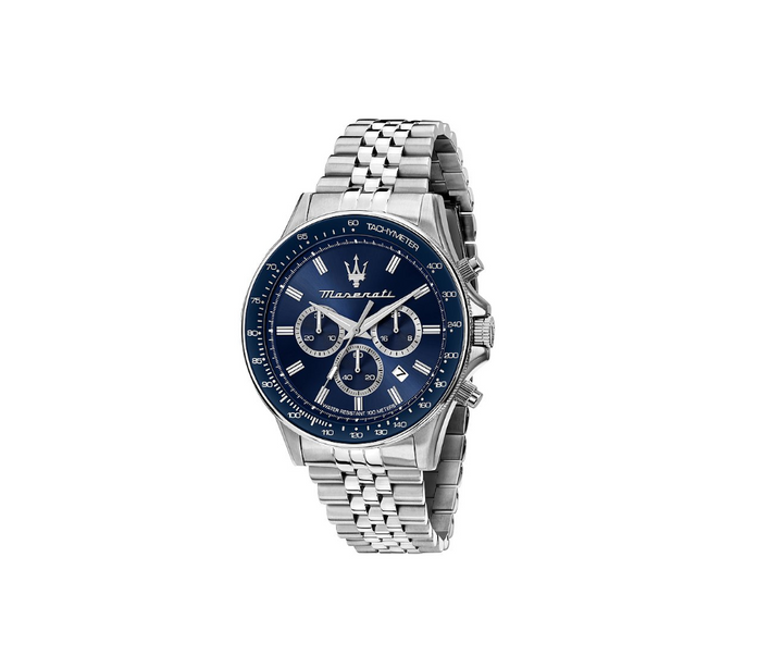 Maserati Sfida watch R8873640025 - Chronograaf Herenhorloge - 44mm - Zilver/Blauw