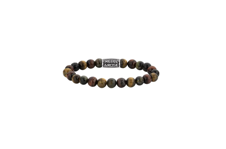 Rebel & Rose RR-80095-V-L - Herenarmband - Who's afraid of the Tiger - Vintage - 8 mm - Maat L (±19 CM)