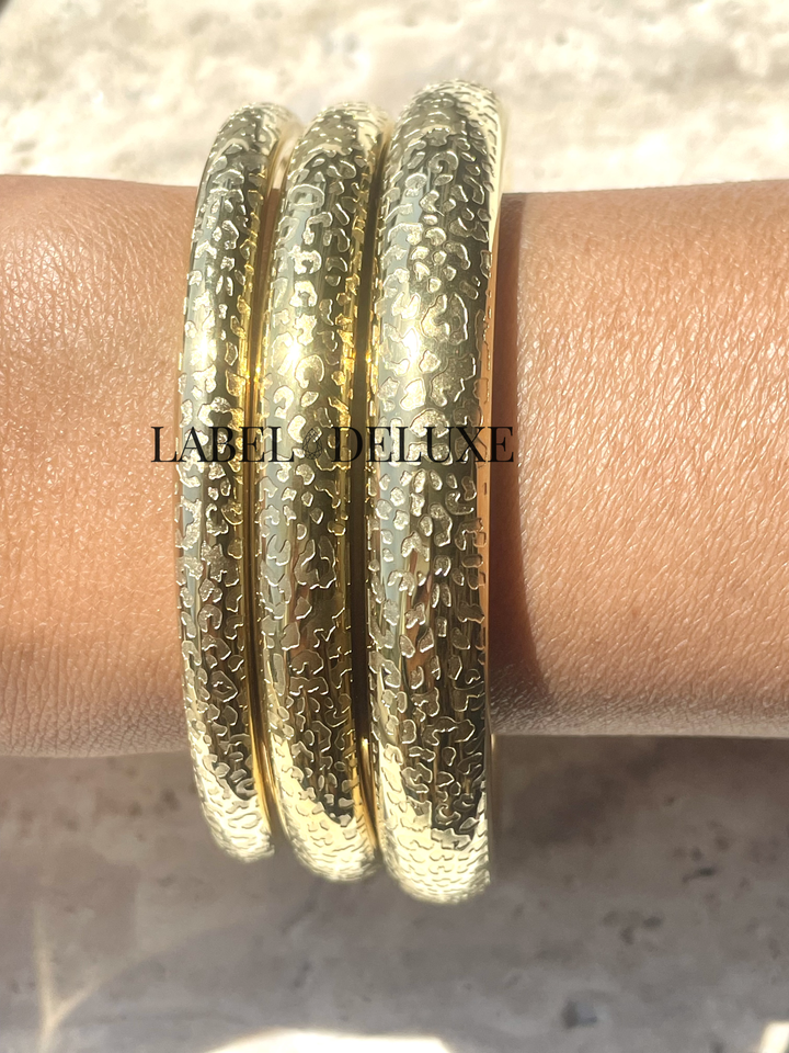 Rose & Camellia Armband 7501 - Bracelet Round Bangle Panther - Goud - 5 MM