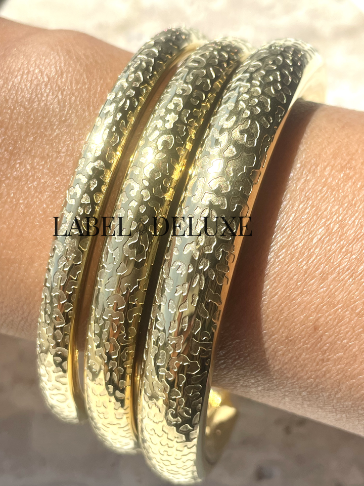 Rose & Camellia Armband 7501 - Bracelet Round Bangle Panther - Goud - 5 MM